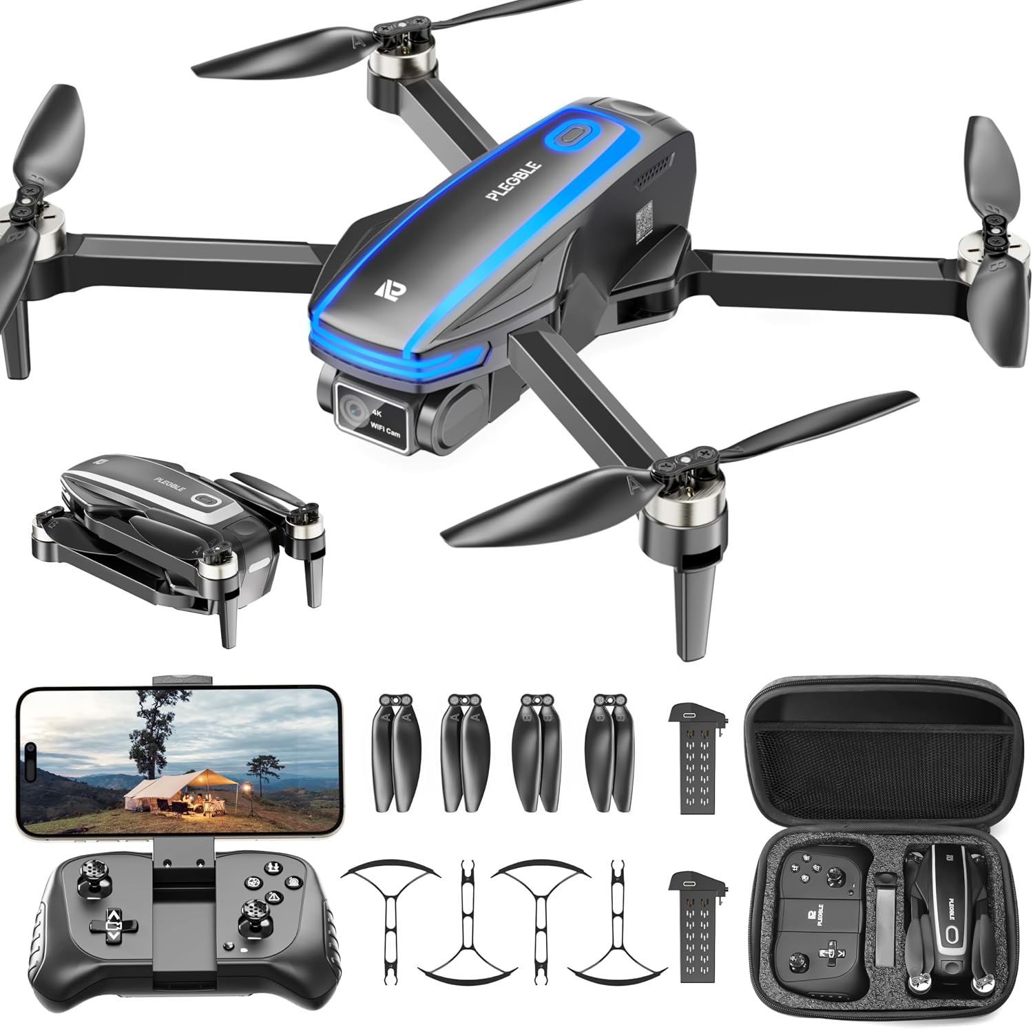FPV Drones with Camera for Adults 4K Brushless Motor Drone