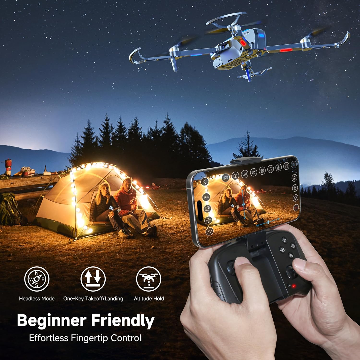 FPV Drones with Camera for Adults 4K Brushless Motor Drone