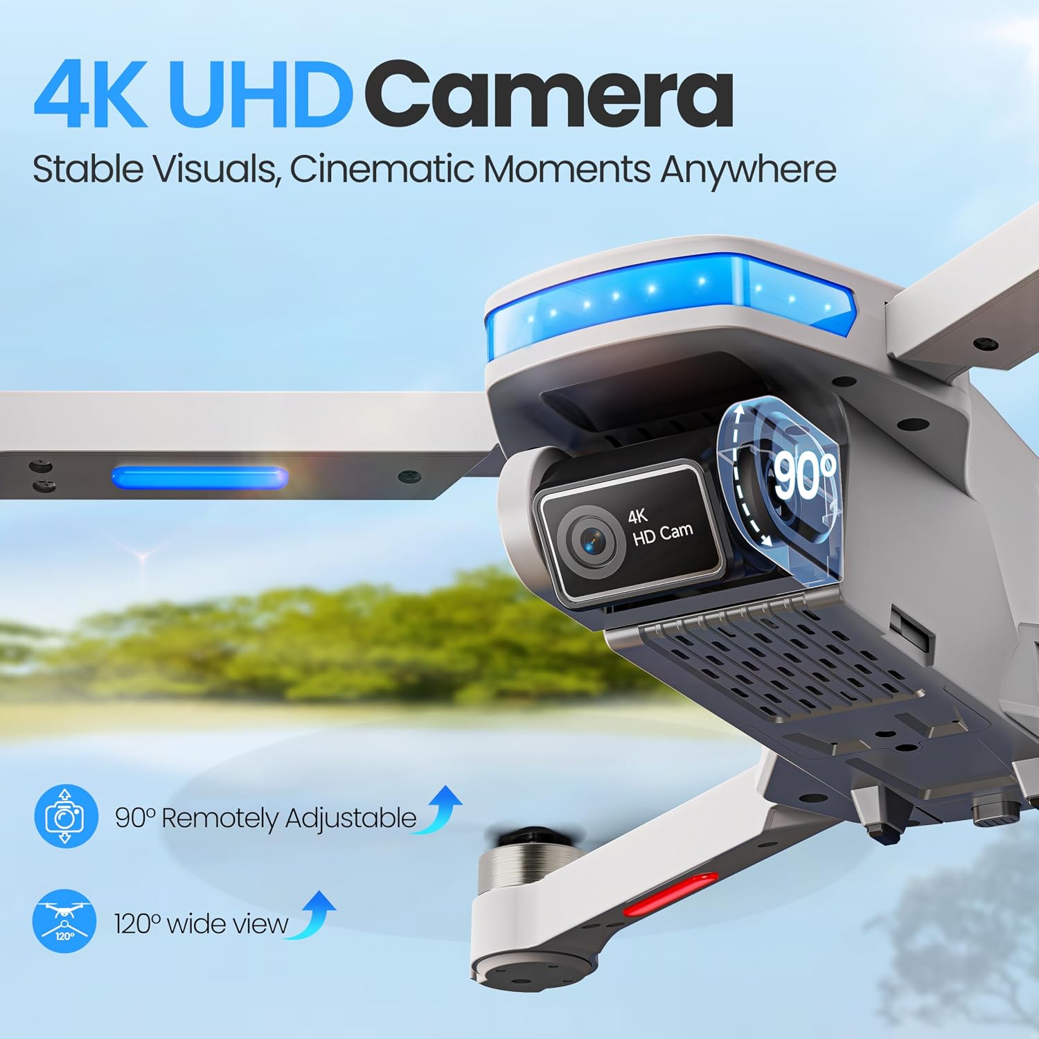 PL-715 GPS Drones with Camera for Adults 4K, Brushless Motor FPV Drone with Auto Return
