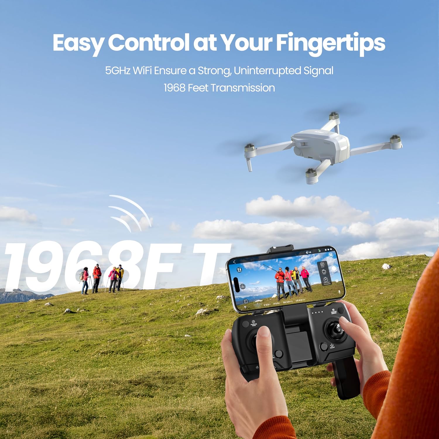 PL-715 GPS Drones with Camera for Adults 4K, Brushless Motor FPV Drone with Auto Return