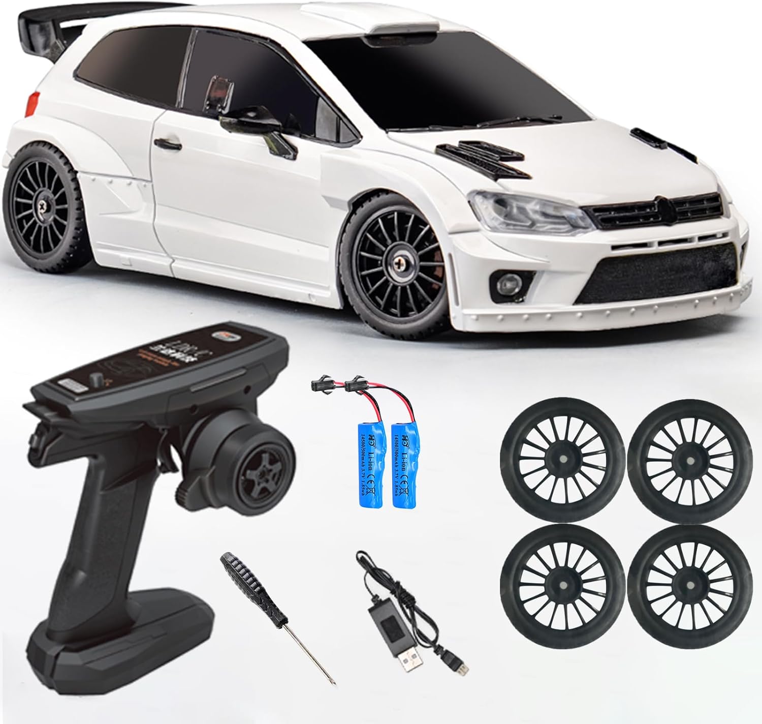 LDRC 2801PRO 1/28 Mini RC Drift Car GTR 2.4GHz 4WD RTR with Gyro  Radio Control Cars (White)