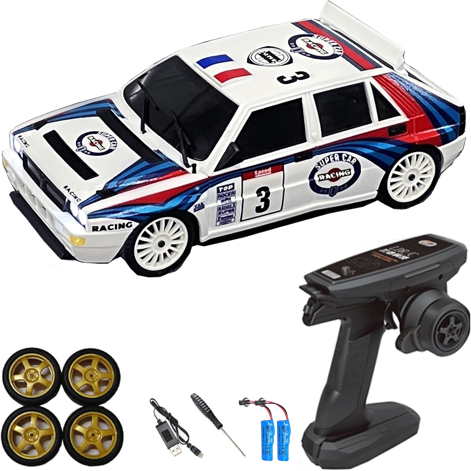 LDRC 2803PRO 1/28 Mini RC Drift Car GTR 2.4GHz 4WD RTR with Gyro  Radio Control Cars (White)