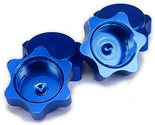 4Pcs Aluminum Wheel Hub Cover Anti-Dust Cover 17mm Hex Nut for 1/8 RC Car,Blue