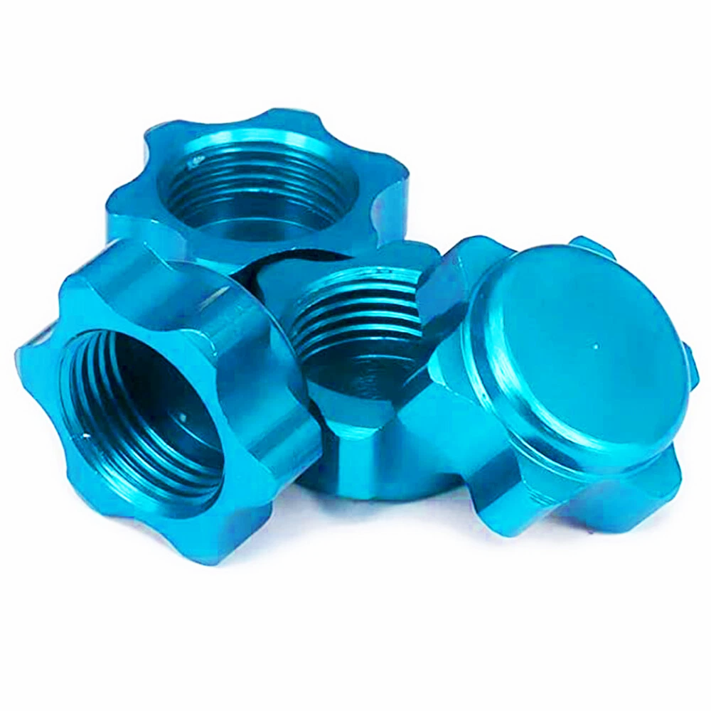 IFLYRC Blue 17mm Aluminum Alloy Wheel Hub Hex Nut Dustproof for 1/8 RC Car 4Pack