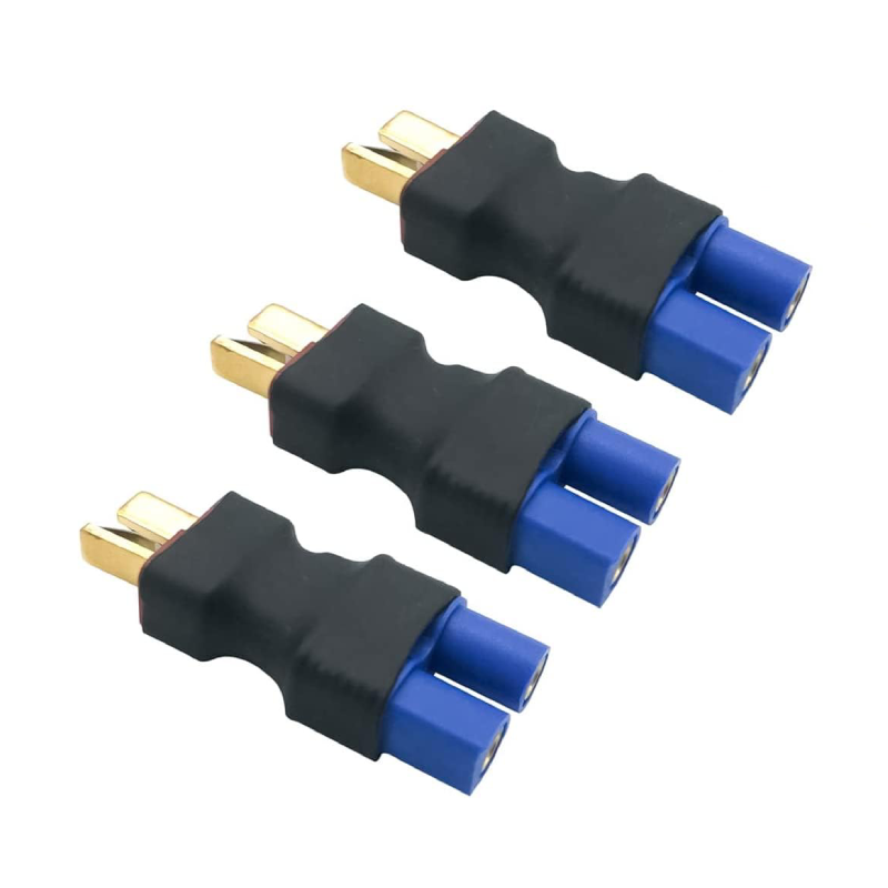 3Pcs T Male Plug to EC3 Female Connector Plug Adapter