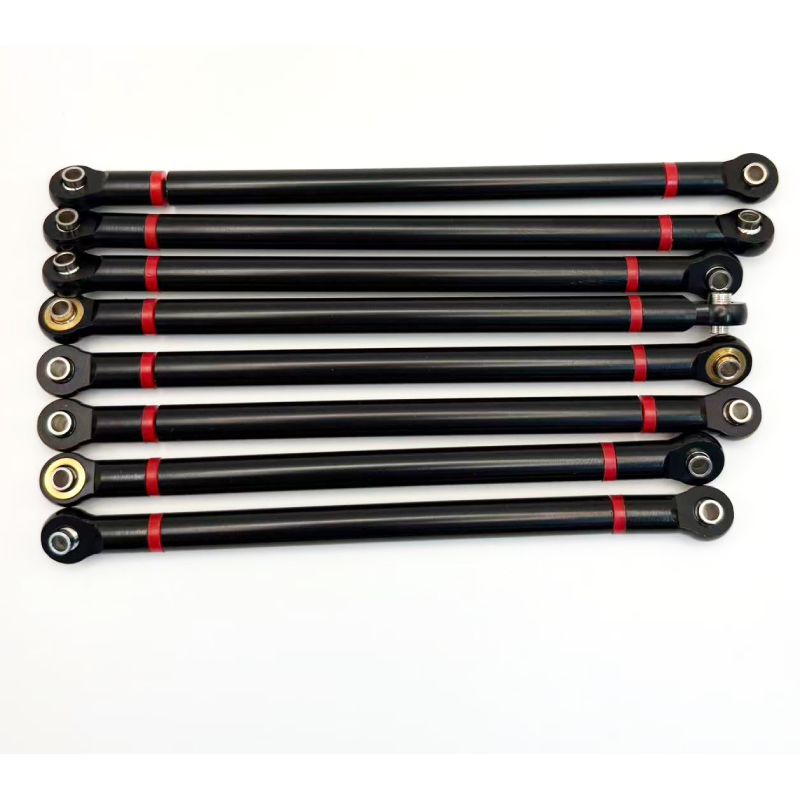 8Pcs Aluminum Alloy Link Rod Chassis Linkage 313mm Wheelbase Compatible with Axial SCX10 90046 90047 1/10 RC Crawler Car