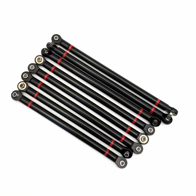 8Pcs Aluminum Alloy Link Rod Chassis Linkage 313mm Wheelbase Compatible with Axial SCX10 90046 90047 1/10 RC Crawler Car