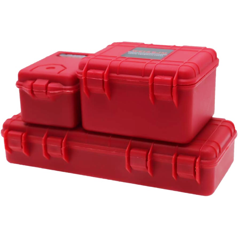 iflyrchobby 3Pcs 1/10 Mini Toolbox Trunk Decoration Accessories Red