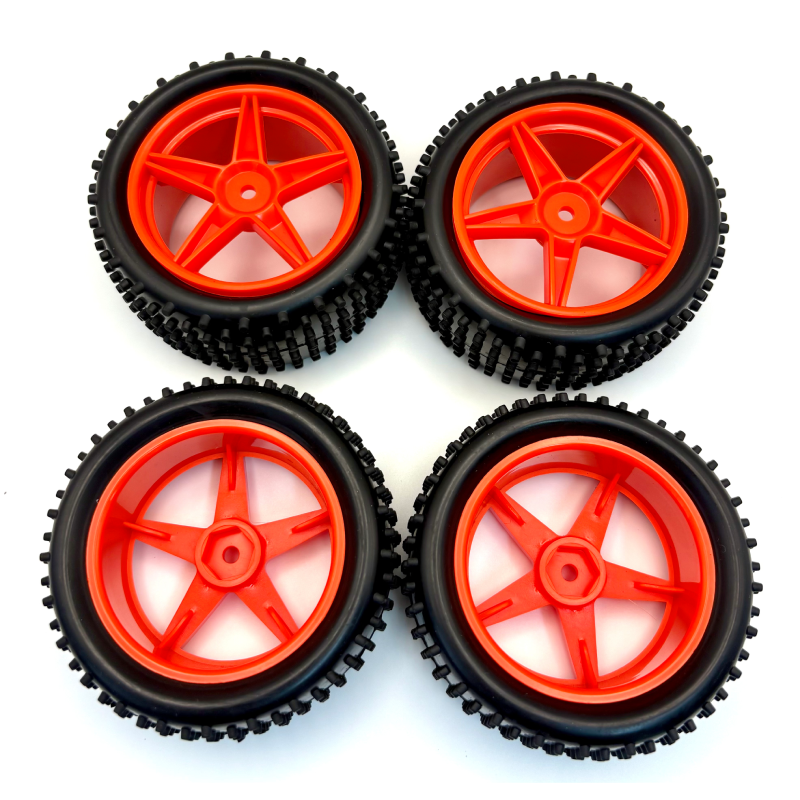 RC Cars 12mm Hex Hub Wheel Rims & Rubber Tires