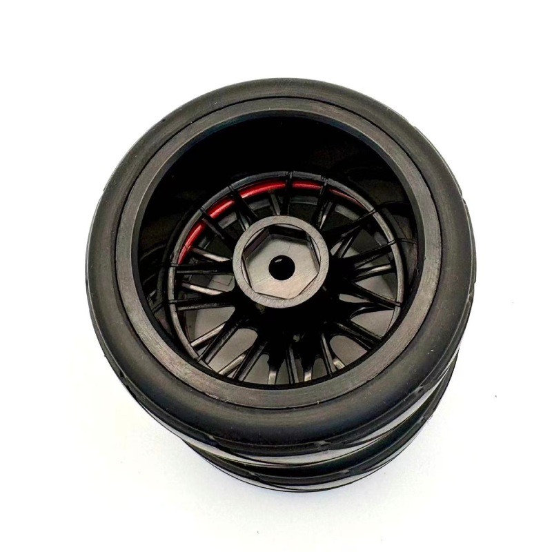 IFLYRCHOBBY 12mm Hex Wheel Rims & OD 2.59" Rubber Tires for RC 1/10 On-Road Touring Ca