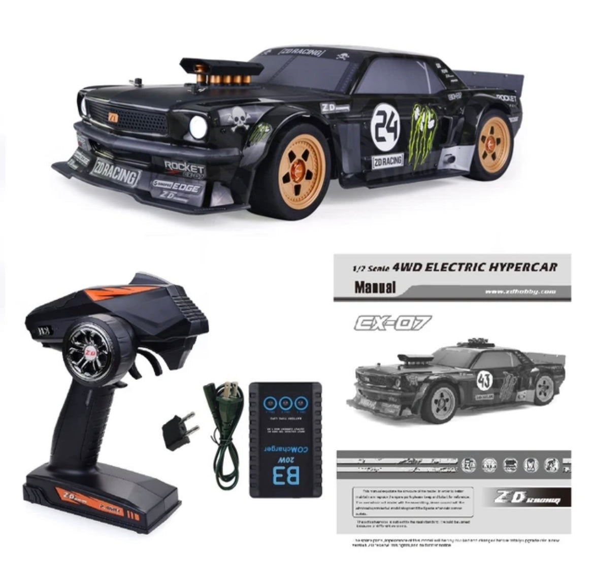 ZD RacingZD Racing EX-07 1:7 SCALE 4WD ELECTRIC HYPERCAR