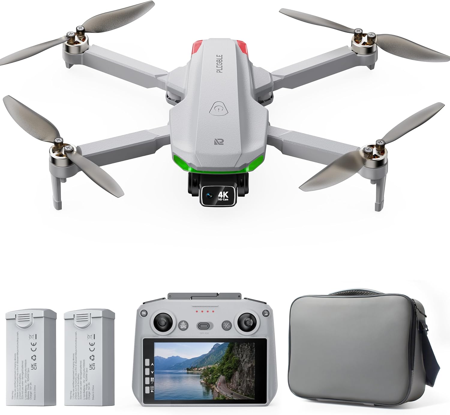 Drone with EIS 4K Camera for Adults, GPS Drone with 5.0" Screen on Controller