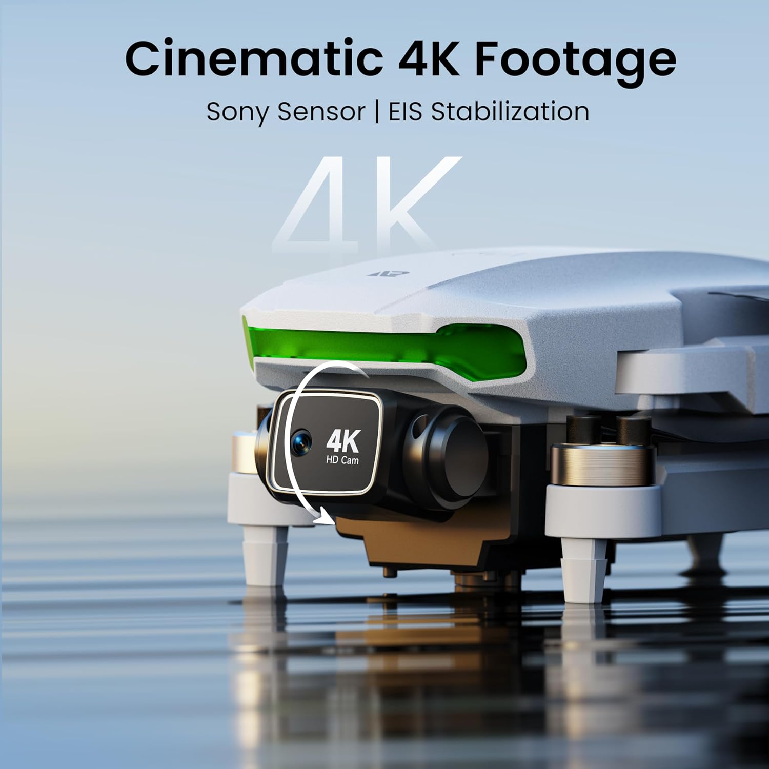 Drone with EIS 4K Camera for Adults, GPS Drone with 5.0" Screen on Controller