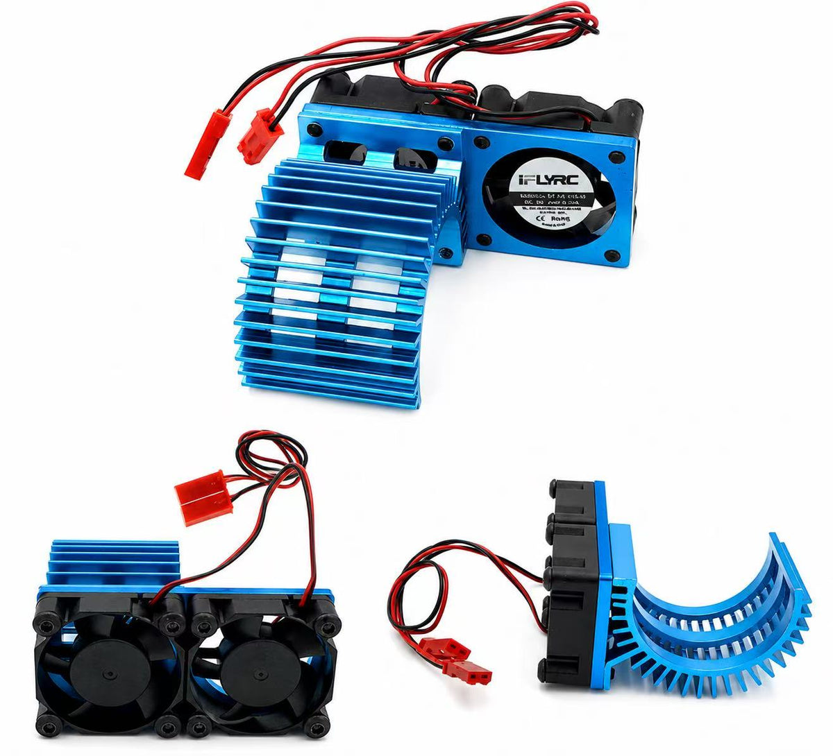 Aluminum Radiator with 5V Twin Cooling Fan for RC Car 540 550 3650 Size Motor