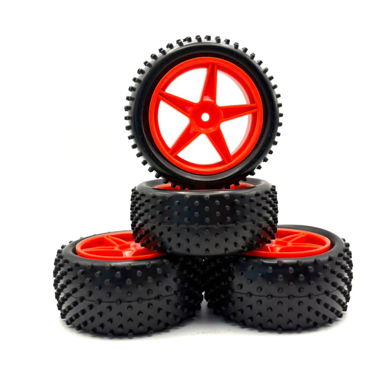 RC Cars 12mm Hex Hub Wheel Rims & Rubber Tires